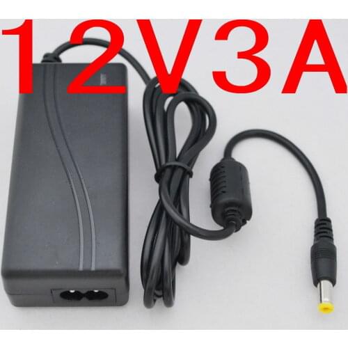 High quality 50PCS 12V 3A 36W Led Power Adapter for 5050/3528 SMDLED Light or LCD Monitor 3000mA DC plug 5.5mmx 2.1-2.5mm