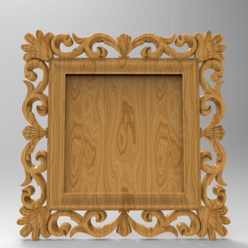 New high quality 3D model for cnc or 3D printers in STL file format - square mirror/photo decor frame