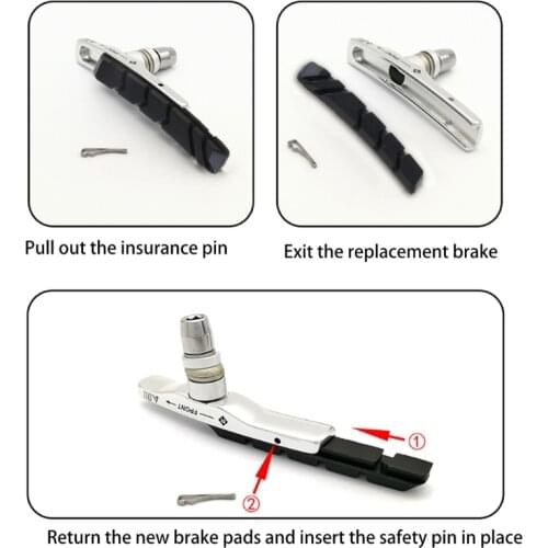 X7JD 1 Pair Mountain MTB Bike Bicycle Brake Pads V-shaped Braking Holder Shoes Block