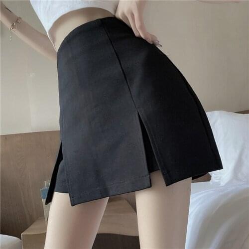 Harajuku Skirt High Waist Tight Body and Slim Hip Sexy Half-length Trousers Skirt Gothic Skirt Korean Style Black Skirt