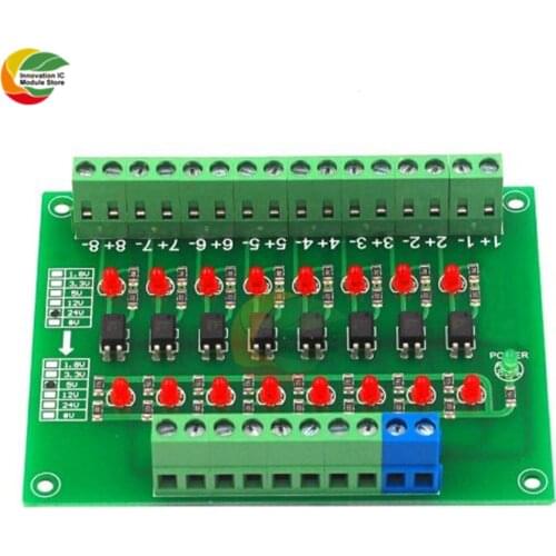 Ziqqucu DST-1R8P-N 8 Channel Optocoupler 24V to 5V Isolation Module PLC Signal Level Voltage Conversion Board for Arduino
