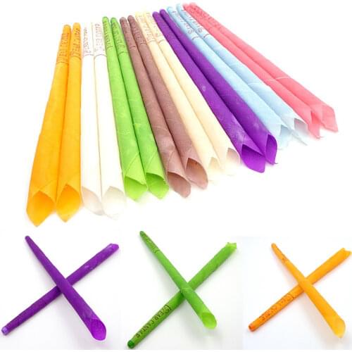 100pcs Ear Wax Removal Candle Cleaning Candles Natural Beewax Ear Candle Hollow Coning Treatment Indiana Therapy Healthy Care
