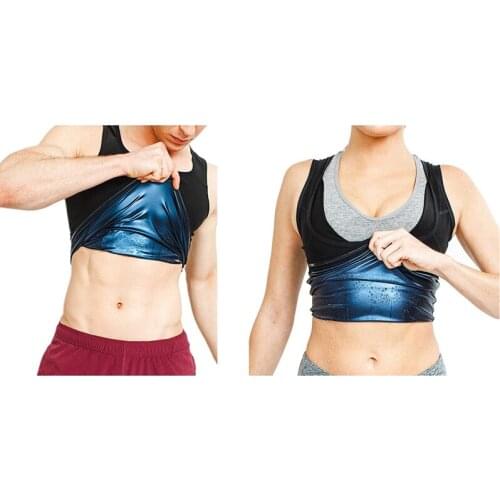 2x Sauna Vest Premium Workout Tank Top Sweat Shaper Polymer for Slimming Weight Loss Fitness S/M Mens & Female