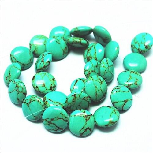 52 pieces/lot crack green turquoisee stone beads accessories fashion diy jewelry findings and accessories size 16mm