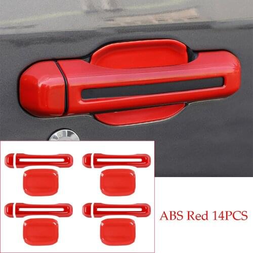 ABS Side Door Handle +Bowl Trim Forfor Jeep Wrangler JL JT Gladiator 2018-2020