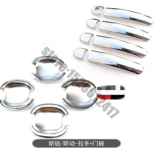 ABS Chrome Door Handle Bowl Door handle Protective covering Cover Trim Car Styling for Skoda Rapid 2013-2019