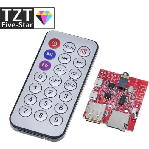 3W Car Bluetooth 4.1 MP3 WAV Decoding Board Speaker Amplifier Audio Receiver Module Support USB/TF/U-DISK/IR Remote Control Red