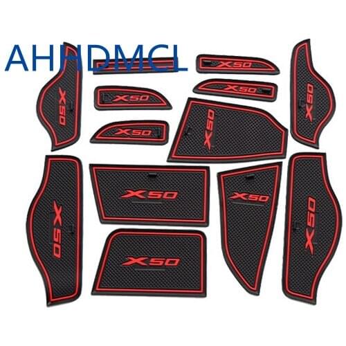 Car Anti-Dirty Pad Door Groove Gate Slot Cup Armrest Storage Pad Anti-Slip Mat For LIFAN X50 2015