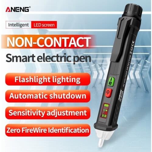 ANENG VD401A Non-Contact 12V-1000V Electrical Tester Sensitivity Pen LCD Display Voltage Detector with Buzzer and Flashlight