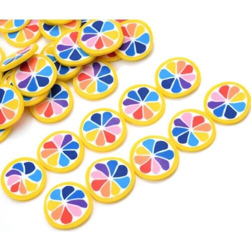 20mm 30Pcs/Lot Colorful Fruit Shape Clay Spacer Beads Polymer Clay Beads For Making Jewelry DIY Crafts Accessories Without Hole