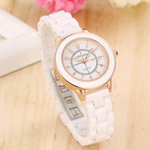 ZELING Ceramic watch womens brand quartz watch wrist watches for women Bracelet Clasp Fashion & Casual Chronograph