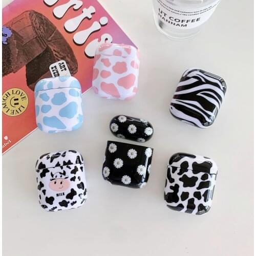 Cow Pattern Cases For Original Apple Airpods 1 2 Earphone Case Cute Cover For Apple Airpods 2 Air Pods 1 Shell Sleeve Coque