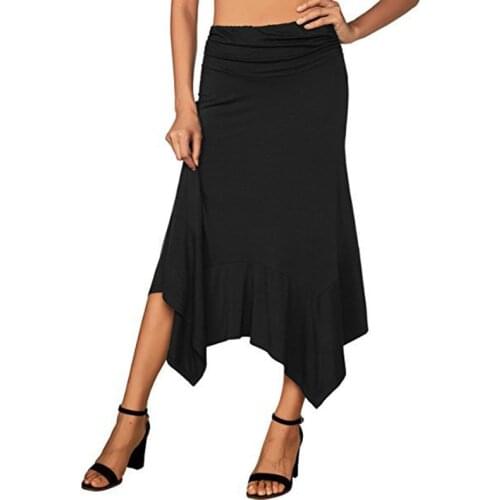 Long skirt for women A-line cloth for ladies solid color high waist skirt casual street wear female loose style