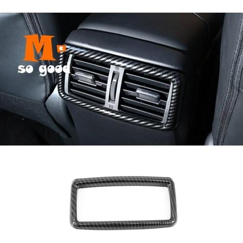 For Nissan XTrail T32 Car Accessories X-Trail Rogue Rear AC Vent Trims Cover Back Air Conditioner Outlet Carbon fiber 2014-2020