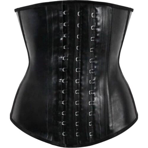 Women Body shaper Latex Waist trainers Corsets Underwear black corsets underbust steel waist cincher Plus Size