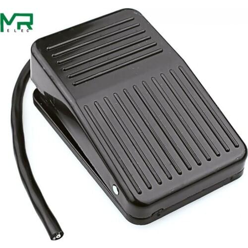 FS-1 SPDT Nonslip Metal Momentary Electric Power Foot Pedal Push Button Switch Line length 15CM AC 220V 10A 1 NO 1 NC