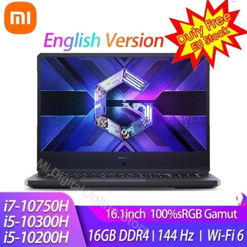 Original Xiaomi Redmi G Gaming Laptop 16.1 inch Intel Core i7-10750H GTX1650 TI 16GB DDR4 512GB SSD 100%sRGB Computer
