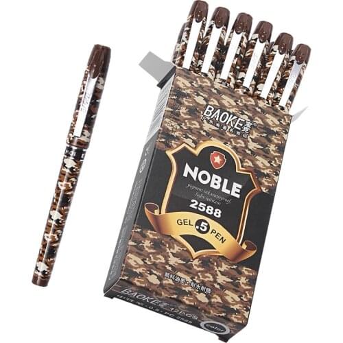 12pcs/box Camouflage Gel Pens 0.5mm Large Capacity Ink Neutral Gel Pen for Student Writing Stationery School Office Supplies