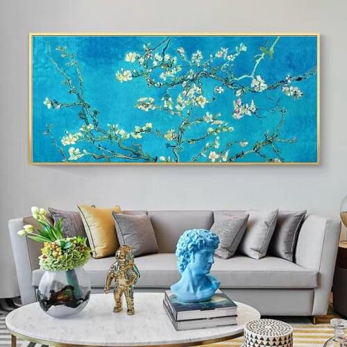 Van Gogh Almond Blossom Flower Canvas Paintings Reproductions Famous Artwork Posters and Prints Home Decoration Wall Picture