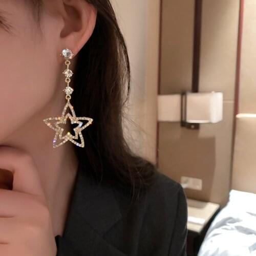 Summer new style personality creative star pendant earrings luxury fashion casual dance party earrings for women holiday gift