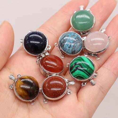 Hot Selling Natural Stone Alloy Light Luxury Fashion Round Brooches for Decorate Clothes for Lovers and Girlfriends Jewelry