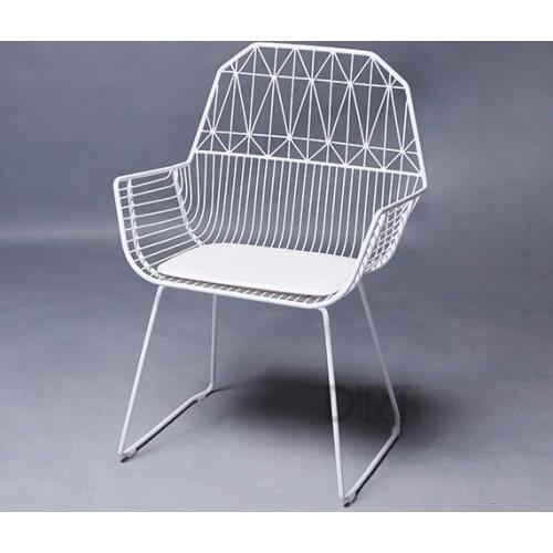 Minimalist Modern Design home dining Chair steel Diamond wire chair loft metal wire chair with pad padded wire chair