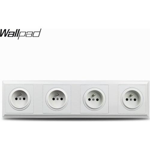 344 * 86 mm French Electric Wall Socket L6 Plastic Palace Style Wallpad White 4 Way French Poland Belgium Wall Outlet
