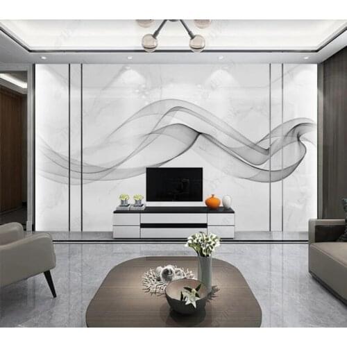Custom papel parede white hand-painted silk smoke streamer for living room bedroom sofa background wall decoration wallpaper