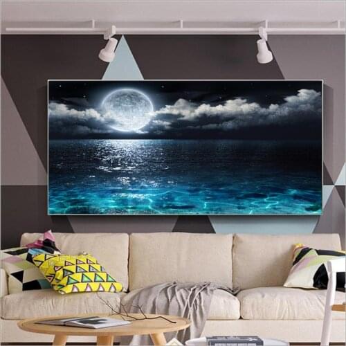 Frameless Moon HD Print Canvas Painting Wall Art Picture for Living Room Home Decor
