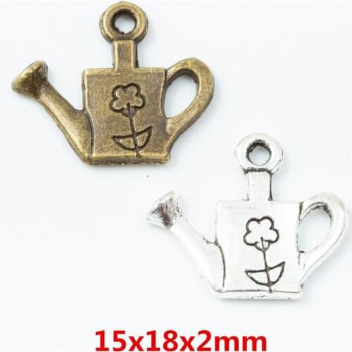 70 pieces of retro metal zinc alloy kettle pendant for DIY handmade jewelry necklace making 6824