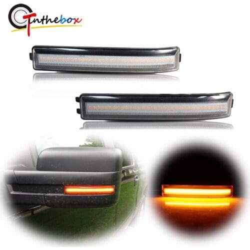 Clear Lens Amber LED Side Mirror Marker Light w/ Turn Signal Lamps For Ford F-150 Raptor Side Mirror Reflector Indicator Light