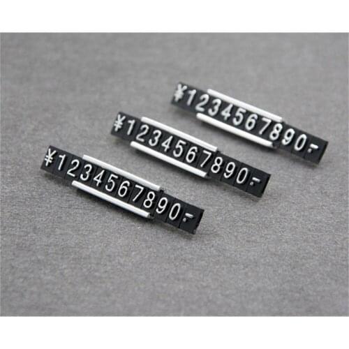 Silver Gold Plastic Digit Arabic Numerals Yen Currency Sign Holder Metal Table Top Pricing Cubes Tags For Jewelry Watch Phone