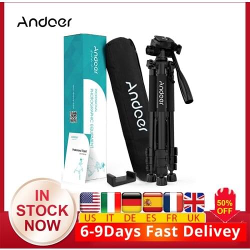 CZ RU Stock Andoer TTT-663N 57.5inch Travel Lightweight Camera Tripod for Photography Video Shooting Support DSLR SLR Camcorder