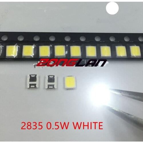 2835 LED 0.5W White SMD/SMT PLCC-2 2835 White 150Ma 50-65lm 6000-6500K 3528 diodes High Power LED Ultra Bright SMD LED 100PCS