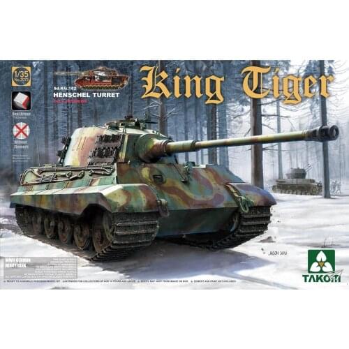 Takom 1/35 #2074 WWII German King Tiger (Pors che Turret) w/ Full Interior Model Kit