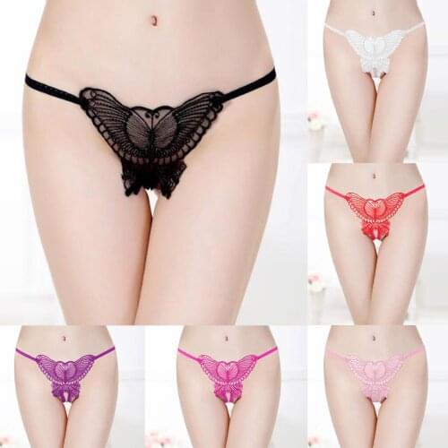 Sexy Lace Thong Panties Female Underwear for Women Seamless Mini G String Hollow Breathable Low Rise Briefs Bow Lingerie