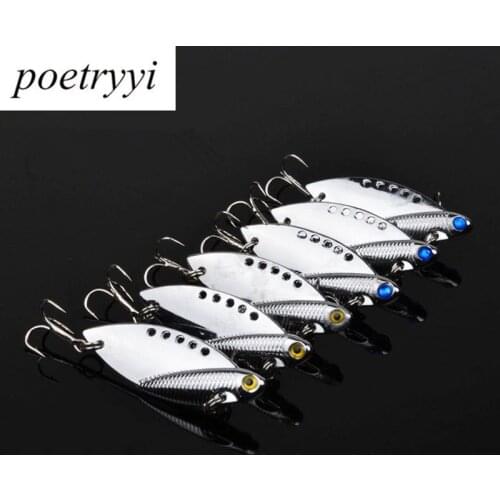 1Pcs Metal VIB Lures yellow and blue Vibration Spoon Lure Fishing Lure Bass VIB bait artificial bait cicada lure vib bait 10