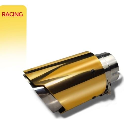 1 Piece Exhaust Tail Pipes Glossy Gold Muffler Tip Tail Universal Stainless Steel Pipes Throat End Tip