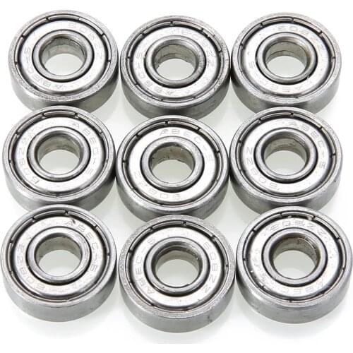 10pcs 608zz Deep Groove Bearing Steel Ball Bearings With Grease For Skateboard Roller Blade Scooter Inline Skating Mayitr