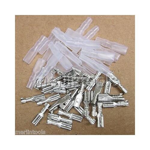 100 Set 2.8mm Crimp Terminal Female Spade Connector + Case