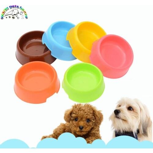 12PCS Plastic Dog Cat Bowls Feeding Feeder Water Bowl For Pet Dog Cats Candy Color Dog Feeder Eco-friendly Bowls