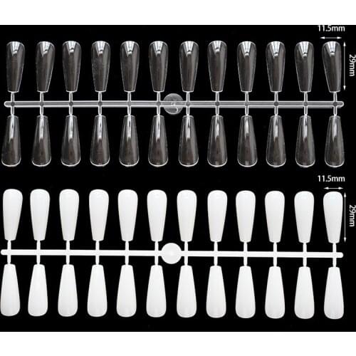 240 pcs/set New Nail Tips Display Clear/Natural Nail Teardrop Polish Gel Display Nail False Acrylic Tips Practice Display CFYDER