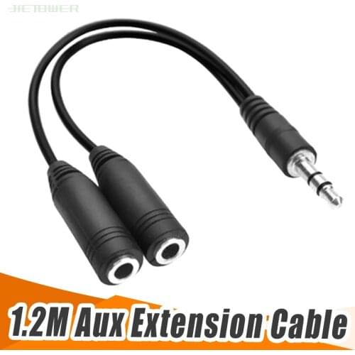 3.5mm Male Splits Two 3.5mm Female Headphone Audio Adapter Cable Professional Audio Line Hot Sell 100pcs/lot