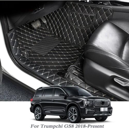 3pcs Car Styling PU Leather Floor Mat For Trumpchi GS8 2018-Present LHD Auto Foot Pad Automobile Carpet Cover Internal Accessory