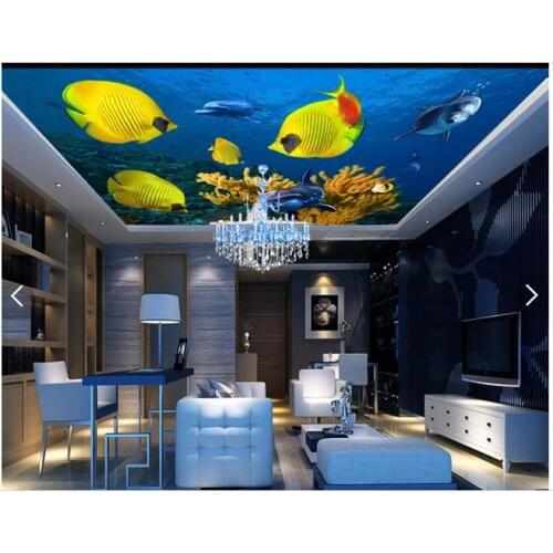 3d photo wallpaper custom 3d ceiling wallpaper murals Undersea fantasy 3 d frescoes on ceiling wall 3d living room wallpaper