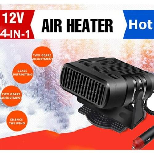 4 IN 1 12V/24V 200W Portable Car Truck Air Heater Dryer Cooling Fan Windscreen Defogging Warmer Wind Snow Demister Defroster