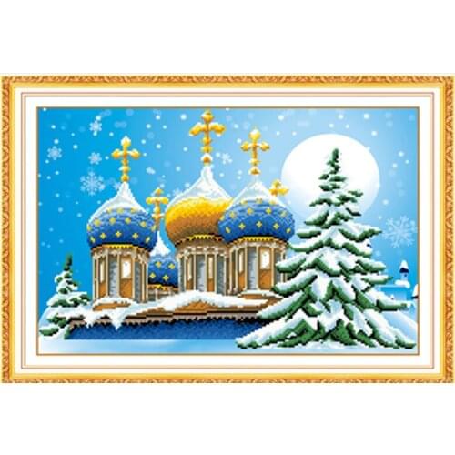 5d diy diamond painting Christmas tree Castle Mosaic Round diamond embroidery needlework cross stitch resin diamond Home Decor