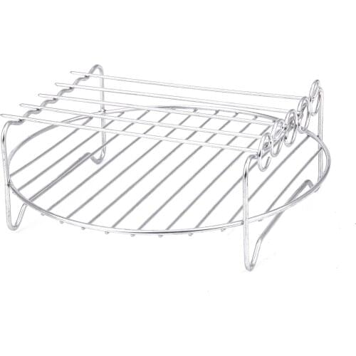 Double Layer Rack Accessory with 5 Skewers, for Airfryers