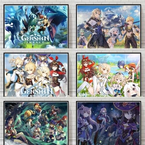 5D DIY Diamond Painting Game Genshin Impact Cross Stitch Full Square Diamond Embroidery Mosaic Picture Rhinestones