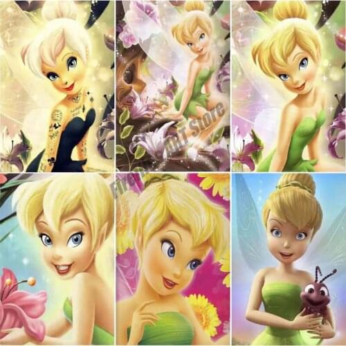 Diamond Painting Disney Tinker Bell Cartoon Characters Full Square/Round Diamond Mosaic Home Decoration Gift Cross Stitch Kits